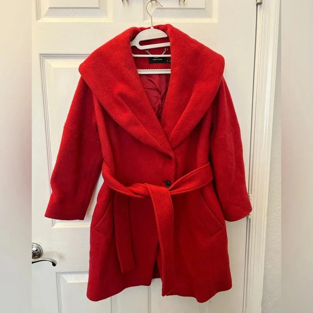 Karen Millen wool blend red coat